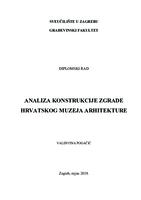 prikaz prve stranice dokumenta Analiza konstrukcije zgrade hrvatskog muzeja arhitekture