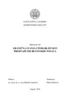 prikaz prve stranice dokumenta Granična stanja uporabljivosti prednapetih betonskih nosača