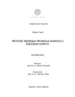 prikaz prve stranice dokumenta Metode mjerenja pronosa nanosa u riječnom koritu