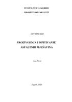 prikaz prve stranice dokumenta Proizvodnja i ispitivanje asfaltnih mješavina