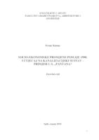 prikaz prve stranice dokumenta Socio-ekonomske promjene poslije 1990. godine i utjecaj na kanalizacijski sustav - primjer c.s. „Pantana“