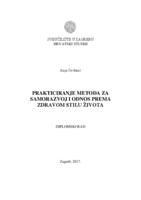 prikaz prve stranice dokumenta Prakticiranje metoda za samorazvoj i odnos prema zdravom stilu života