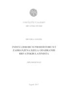 prikaz prve stranice dokumenta Index Librorum Prohibitorum i zabranjena djela odabranih hrvatskih latinista