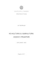 prikaz prve stranice dokumenta Ko-kultura ili subkultura: Izazovi i prijepori