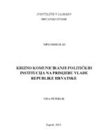 prikaz prve stranice dokumenta Krizna komunikacija političkih institucija na primjeru Vlade Republike Hrvatske