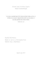 prikaz prve stranice dokumenta Uloga korporativnih komunikacija u upravljanju kriznim situacijama u bankarskom sektoru