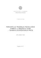 prikaz prve stranice dokumenta Percepcija traženja psihološke pomoći u srednjoj dobi - tehnika dovršavanja priče