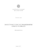 prikaz prve stranice dokumenta Mogućnost utjecaja predizbornih anketa na birače