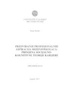 prikaz prve stranice dokumenta Predviđanje profesionalnih aspiracija srednjoškolaca: primjena socijalno-kognitivne teorije karijere