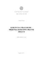 prikaz prve stranice dokumenta Korupcija i pravosuđe:prijetnja konceptu pravne države