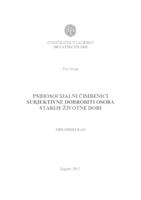 prikaz prve stranice dokumenta Psihosocijalni čimbenici subjektivne dobrobiti osoba starije životne dobi