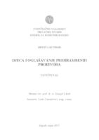 prikaz prve stranice dokumenta Djeca i oglašavanje prehrambenih proizvoda