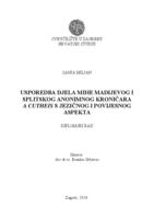 prikaz prve stranice dokumenta Usporedba djela Mihe Madijevog i splitskog anonimnog kroničara A Cutheis s jezičnog i povijesnog aspekta