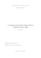 prikaz prve stranice dokumenta Vanjska politika Njemačkog carstva 1871. - 1890.