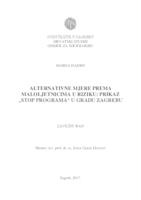 prikaz prve stranice dokumenta Alternativne mjere prema maloljetničkom riziku: Prikaz "Stop programa" u Gradu Zagrebu