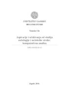 prikaz prve stranice dokumenta Aspiracije i očekivanja od studija sociologije i sociološke struke - komparativna analiza