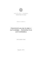 prikaz prve stranice dokumenta Psihosocijalna klima u zatvorima - perspektiva zatvorenika