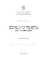 prikaz prve stranice dokumenta Navijačke navike zagrebačkih srednjoškolaca u relaciji sa školskom klimom