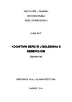 prikaz prve stranice dokumenta Kognitivni deficiti u bolesnika s demencijom