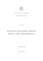 prikaz prve stranice dokumenta Povratni utjecaj popularnosti sporta u hrvatskom društvu