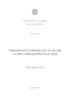 prikaz prve stranice dokumenta Vrijednosti na programu za mlade na HRT-u