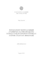 prikaz prve stranice dokumenta Povezanost motivacijskih uvjerenja sa strategijama učenja i uključenosti učenika u učenje i nastavu biologije