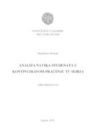 prikaz prve stranice dokumenta Analiza navika studenata u kontinuiranom praćenju tv serija