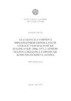 prikaz prve stranice dokumenta Glas Koncila i obnova diplomatskih odnosa Svete Stolice i socijalističke Jugoslavije (1966.-1971.): između izazova dijaloga i opozicije komunističkim vlastima