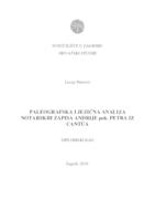 prikaz prve stranice dokumenta Paleografska i jezična analiza notarskih zapisa Andrije pok. Petra iz Cantua