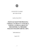 prikaz prve stranice dokumenta Početak masovnih progona vještica na kraju 15. stoljeća gledana kroz oči inkvizitora na primjeru Malleus Maleficaruma (1487.)