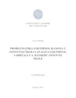 prikaz prve stranice dokumenta Problematika lektirnog kanona u osnovnoj školi i analiza lektirnog sadržaja u 6. razredu osnovne škole