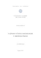 prikaz prve stranice dokumenta Važnost učenja sociologije u srednjoj školi