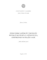 prikaz prve stranice dokumenta Emocijski aspekti u romanu Povratak Filipa Latinovicza, Empirijsko istraživanje