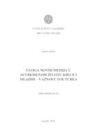 prikaz prve stranice dokumenta Uloga novih medija u suvremenom životu djece i mladih: važnost Youtubea