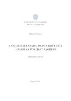 prikaz prve stranice dokumenta Annvae Baltazara Adama Krčelića - izvor za povijest Zagreba