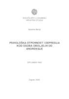 prikaz prve stranice dokumenta Psihološka otpornost i depresija kod osoba oboljelih od anoreksije