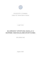 prikaz prve stranice dokumenta Izloženost sportaša nasilju u ekipnim i individualnim sportovima