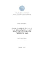 prikaz prve stranice dokumenta Dualizam svojstava i neutralni monizam u filozofiji uma