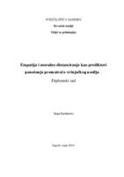 prikaz prve stranice dokumenta Empatija i moralno distanciranje kao prediktori ponašanja promatračâ vršnjačkog nasilja