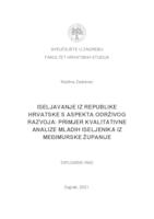 prikaz prve stranice dokumenta Iseljavanje iz Republike Hrvatske s aspekta održivog razvoja: primjer kvalitativne analize iseljenika iz Međimurske županije