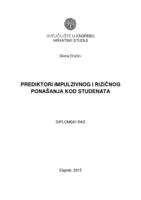 prikaz prve stranice dokumenta Prediktori impulzivnog i rizičnog ponašanja kod studenata