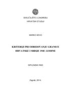 prikaz prve stranice dokumenta Kriterij pri određivanju granice Hrvatske i Srbije 1945. godine
