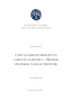 prikaz prve stranice dokumenta Utjecaj urbane okoline na lokalnu zajednicu - primjer splitskog naselja Trstenik