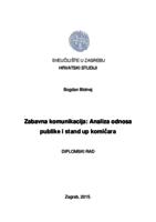 prikaz prve stranice dokumenta Zabavna komunikacija: analiza odnosa publike i stand up komičara