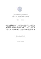 prikaz prve stranice dokumenta Povezanost ljubavnog statusa s mentalnim zdravljem i kvalitetom života tijekom COVID-19 pandemije