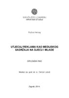 prikaz prve stranice dokumenta Utjecaj reklama kao medijskog sadržaja na djecu i mlade