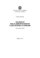 prikaz prve stranice dokumenta Validacija Skale samoefikasnosti u odlučivanju o karijeri