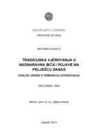 prikaz prve stranice dokumenta Tradicijska vjerovanja u nadnaravna bića i pojave na Pelješcu danas: Analiza građe s terenskog istraživanja