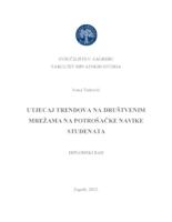 prikaz prve stranice dokumenta Utjecaj trendova na društvenim mrežama na potrošačke navike studenata