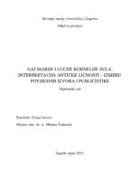 prikaz prve stranice dokumenta Gaj Marije i Lucije Kornelije Sula: interpretacija Antičke ličnosti - između povijesnih izvora i publicistike